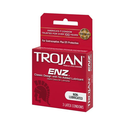 Trojan ENZ NON-Lubricated Condoms - 3pk
