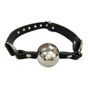 Ball Gag with Hollow Stainless Steel Ball - Black
