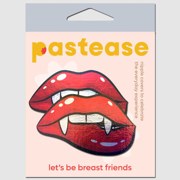 Vampire Fangs Pasties Biting Lip