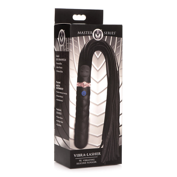 Vibra-Lasher 9X Vibrating Silicone Dildo Flogger