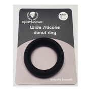 Wide Silicone Donut Ring - Black 1.5"