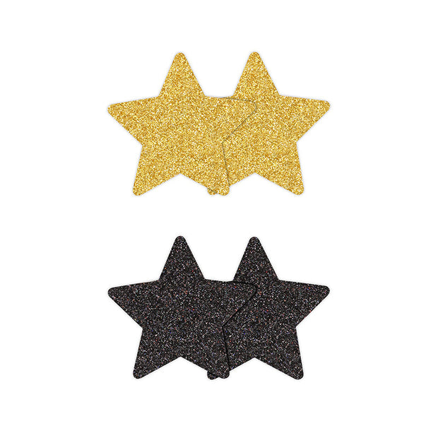Pretty Pasties Stars Black/Gold - 2 sets