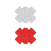 Pretty Pasties Crosses Red/Silver 2 set