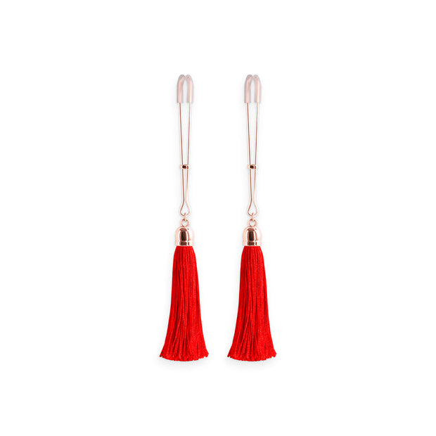 Bound Nipple Clamps - T1 - Red Tassel