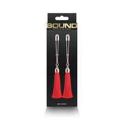 Bound Nipple Clamps - T1 - Red Tassel