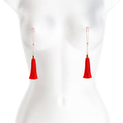 Bound Nipple Clamps - T1 - Red Tassel