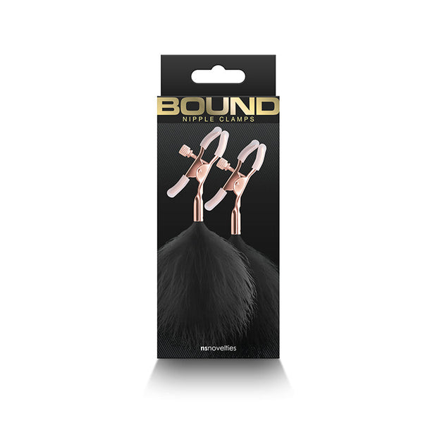 Bound Nipple Clamps - F1 -Black Feather