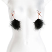 Bound Nipple Clamps - F1 -Black Feather
