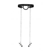 Ouch O-Ring Gag w Nipple Clamps - Black*