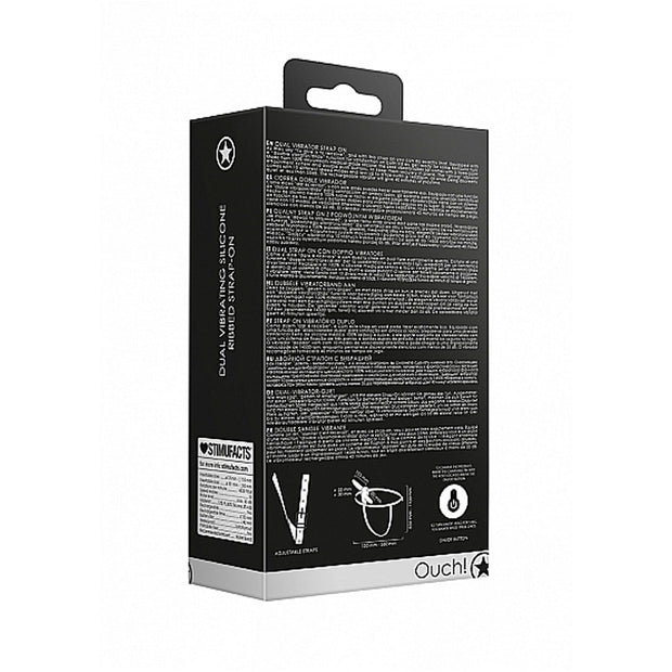Dual Vibrating Ribbed StrapOn Adjustable