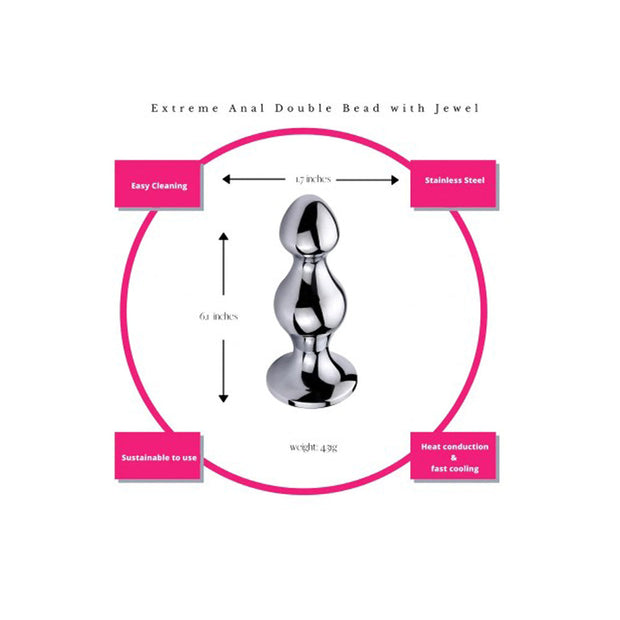 Extreme Anal Double Bead w/ Onyx jewel