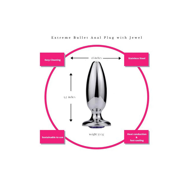 Extreme Bullet Anal Plug w/ Onyx jewel