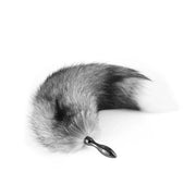 Real Fox Tail Small Tapered Metal Plug