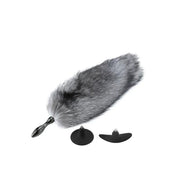 Real Fox Tail Small Tapered Metal Plug