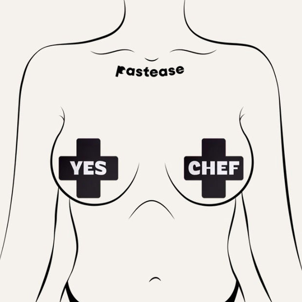 Black & White Yes Chef Pasties by JennaJean8