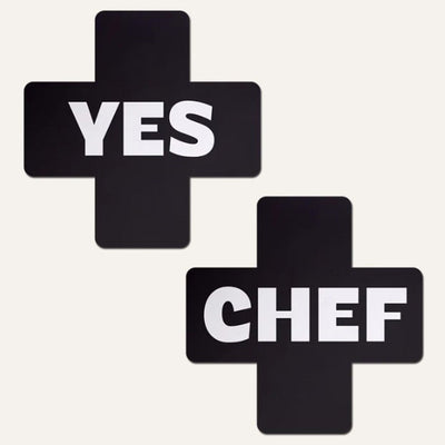 Black & White Yes Chef Pasties by JennaJean8