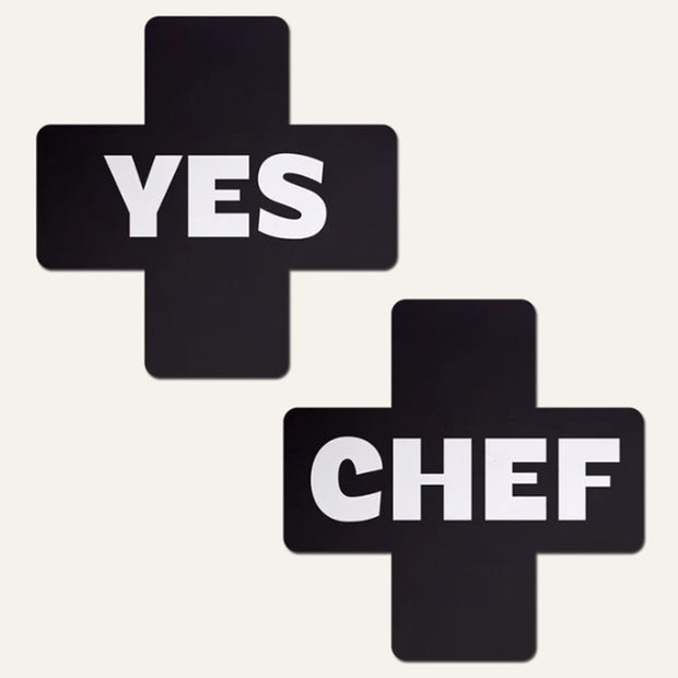 Black & White Yes Chef Pasties by JennaJean8