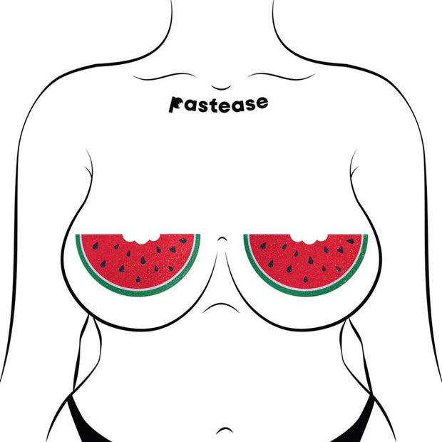Watermelon Slice with a Bite Breast Pasties
