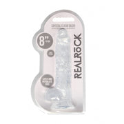 8" Realistic Dildo With Balls - Transpar