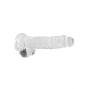 8" Realistic Dildo With Balls - Transpar