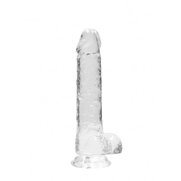 8" Realistic Dildo With Balls - Transpar