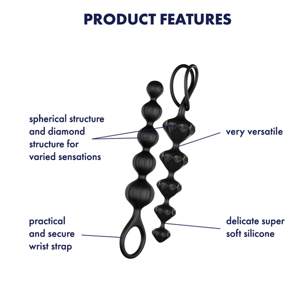 Love Beads 2pc - Black