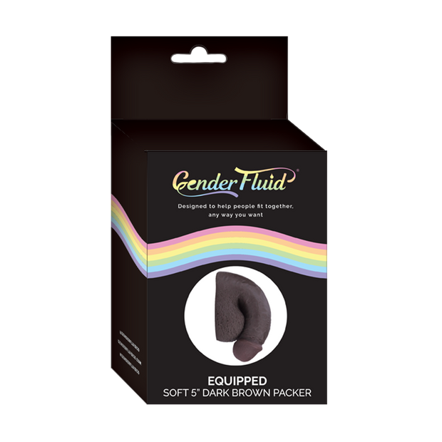 Gender Fluid Soft Packer 5" -Dark Brown*