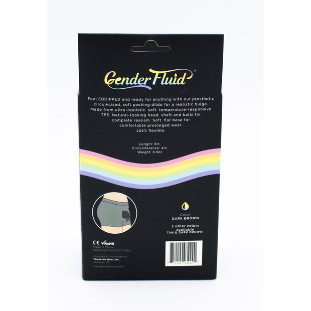 Gender Fluid Soft Packer 5" -Dark Brown*