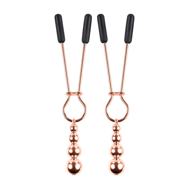 SELOPA - Beaded Nipple Clamps -Rose Gold