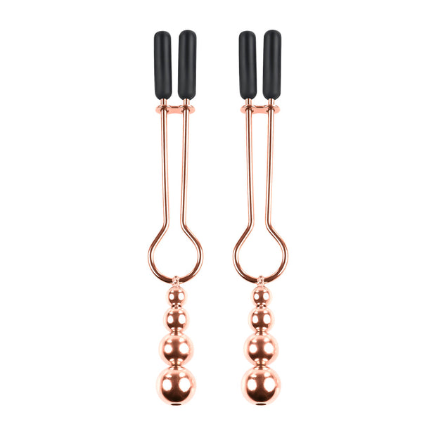 SELOPA - Beaded Nipple Clamps -Rose Gold