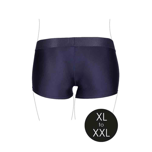 Vibrating Strap-on Boxer - Black - XL/2X