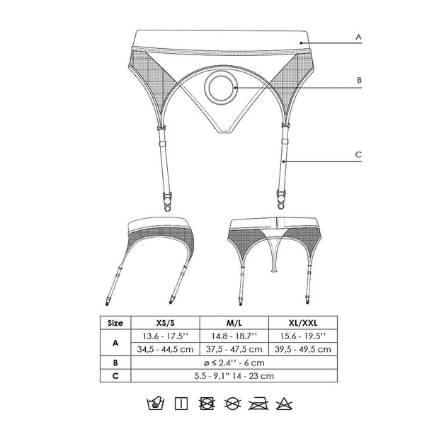 Vibrating Strap-on Thong w Garters XS/S