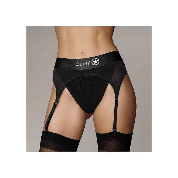 Vibrating Strap-on Thong w Garters XS/S