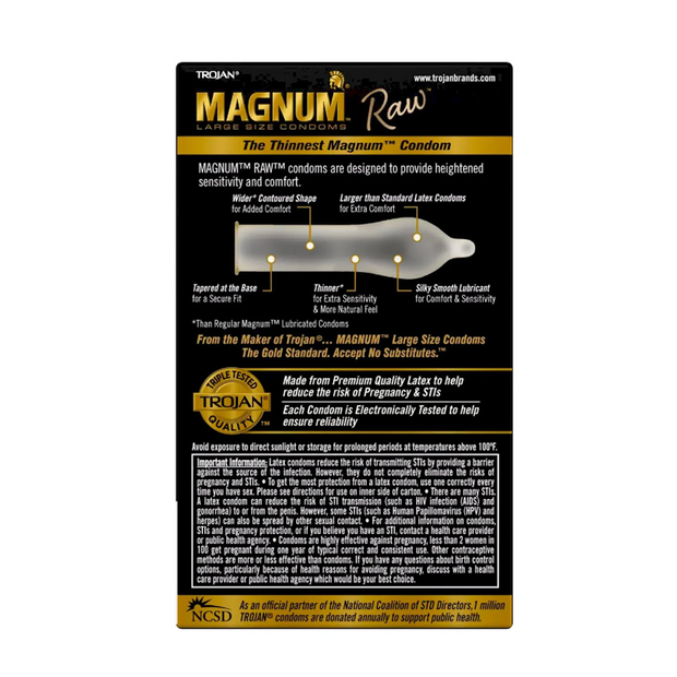 Trojan Magnum Raw Condoms - 10pk