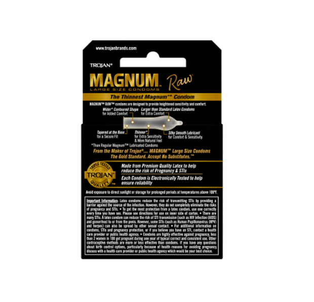 Trojan Magnum Raw Condoms - 3pk