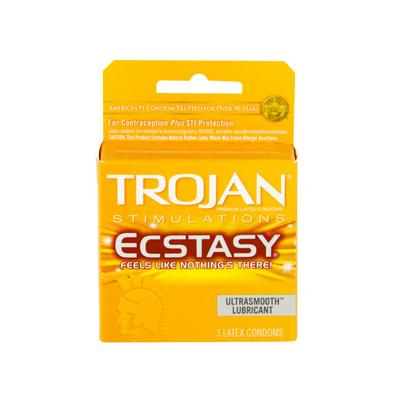 Trojan Ultra Ribbed Ecstacy Condoms 3 pk
