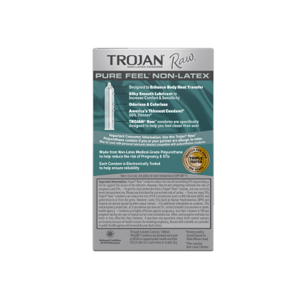 Trojan Raw Pure Feel Non-Latex 10pk