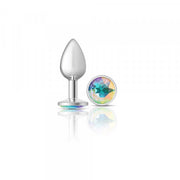 Silver Metal Plug - Round-Clear-Small