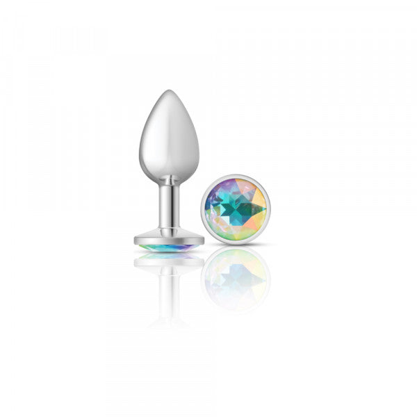 Silver Metal Plug - Round-Clear-Small