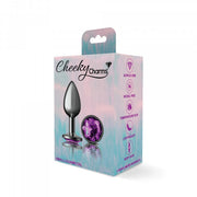 Silver Metal Plug - Round-Purple-Small