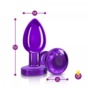 R/C Vibrating Metal Plug - Purple-Med