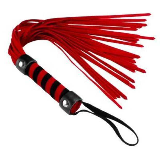 Fouet court en daim - Rouge/Noir