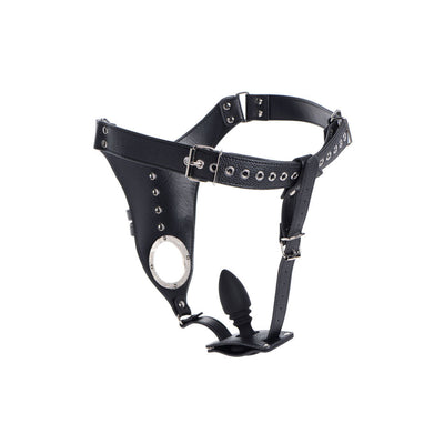 Male Chastity Harness Silicone Anal Plug