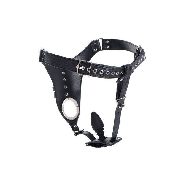 Male Chastity Harness Silicone Anal Plug