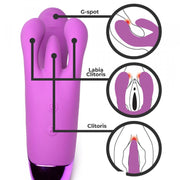 Triple Rabbit Vibrator - Purple  *