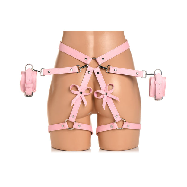 Harnais de bondage avec nœuds - M/L - Rose