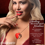 10X Vibrating Silicone Heart Necklace *