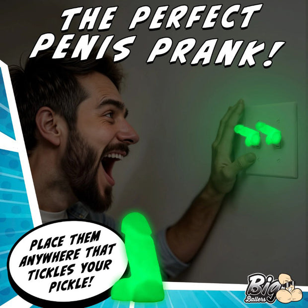 Glow-in-the-Dark Snap-On Peckers - 4 pk