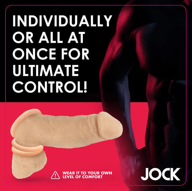 Ensemble d'anneau pénien discret en silicone JOCK Light