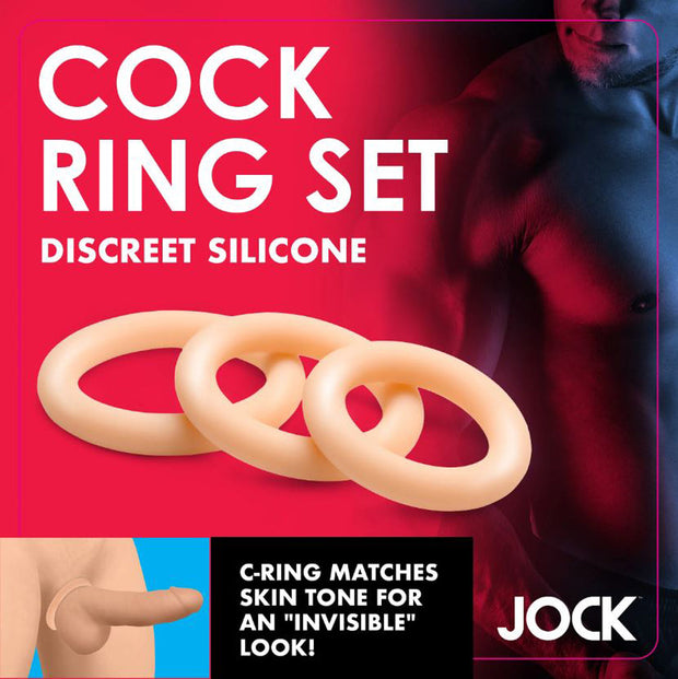 Ensemble d'anneau pénien discret en silicone JOCK Light